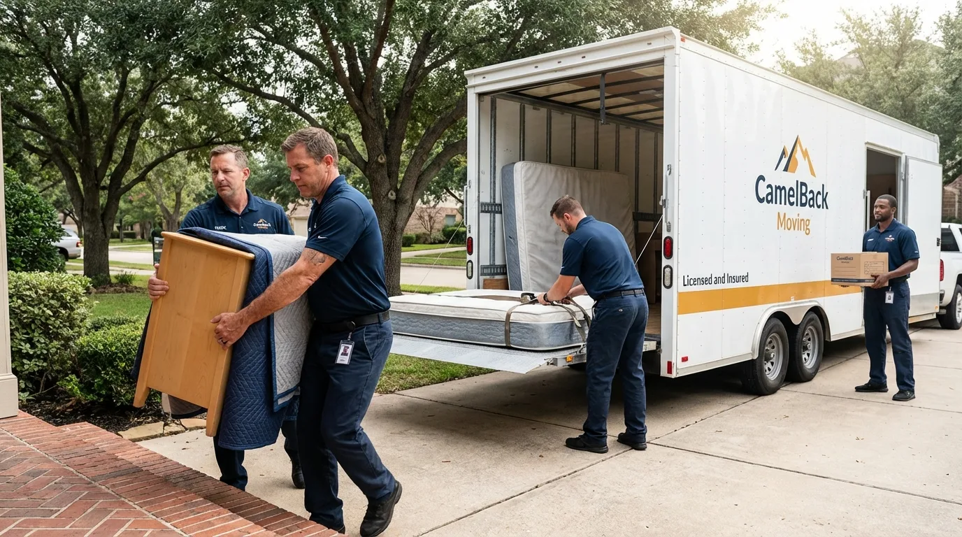 Crew loading residential truck for cross-state move from Auburn, KY