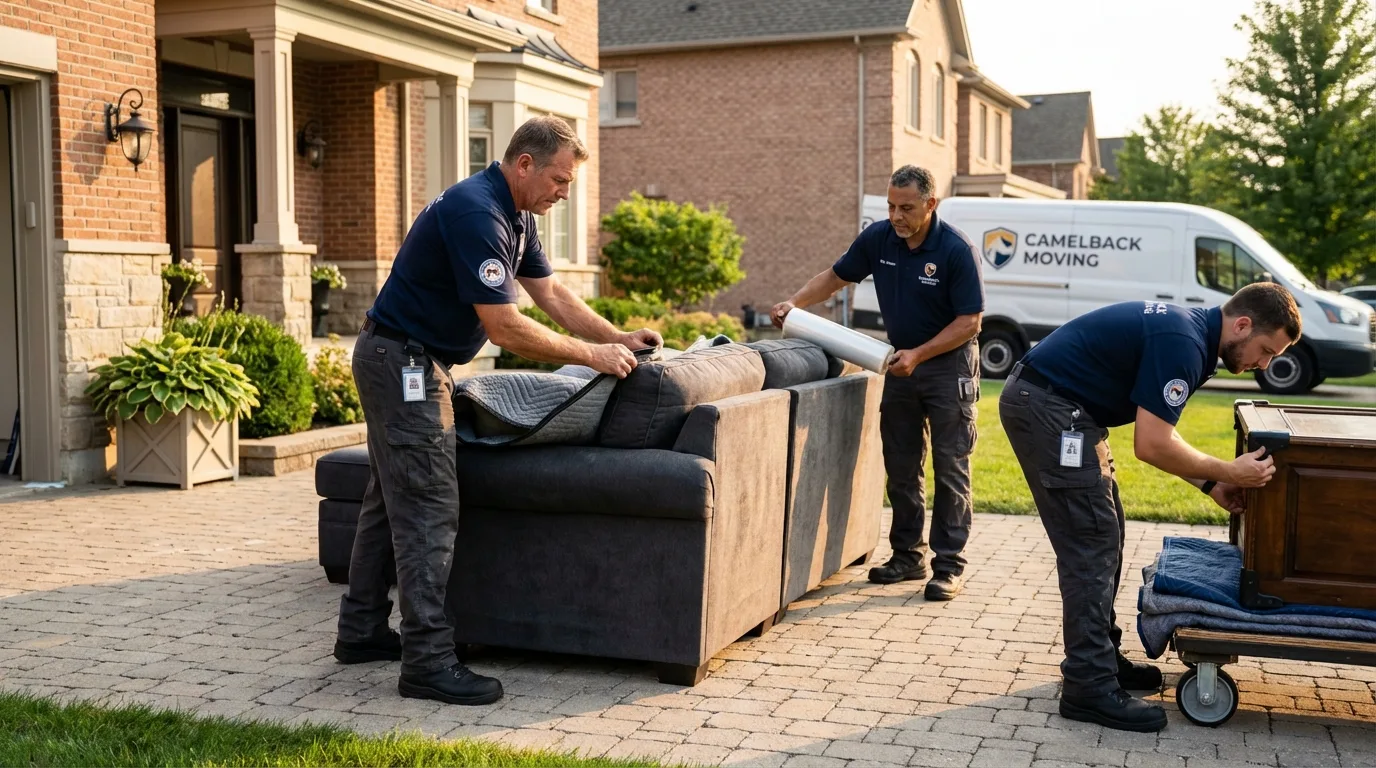 Large estate moving crew wrapping furniture in Auburn, KY