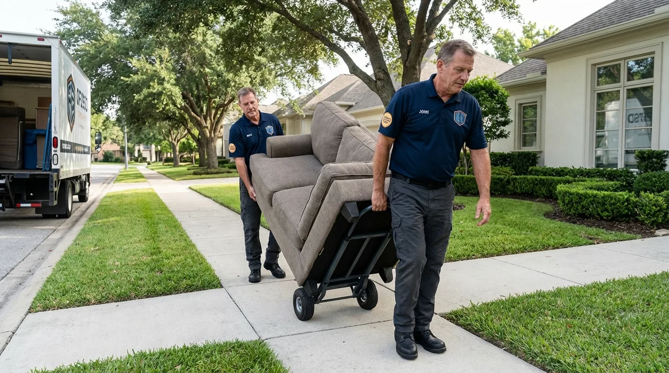 Local residential moving crew loading furniture in Auburn, KY